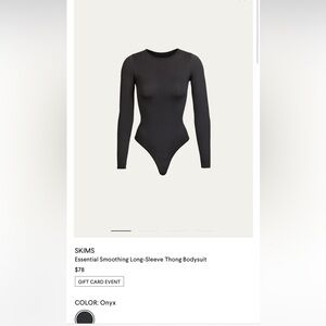 SKIMS
Essential Smoothing Long-Sleeve Thong Bodysuit